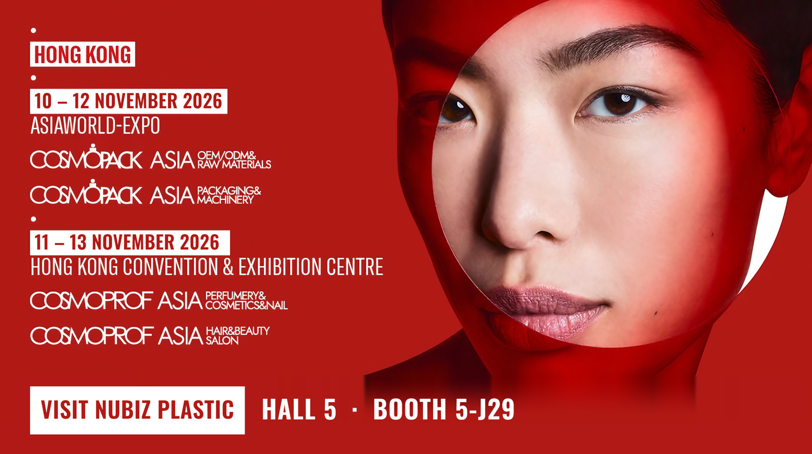 CosmoPack Asia, Hong Kong 2026: 10-12 November 2026, Booth Number 5-J29